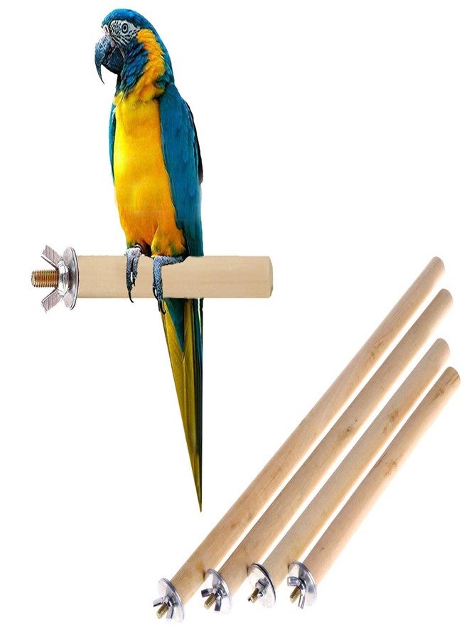 سايج سكوير مجموعة سيج سكوير من 4 قطع من المجثم/الحامل/اللعبة الخشبية الطبيعية للطيور (الببغاء/الكوكاتيل/الببغاء/الهامستر/السنجاب) (خفيفة الوزن) (الأحجام: 4.5 بوصة، 6.5 بوصة، 8.5 بوصة، 10.5 بوصة) - Image 1